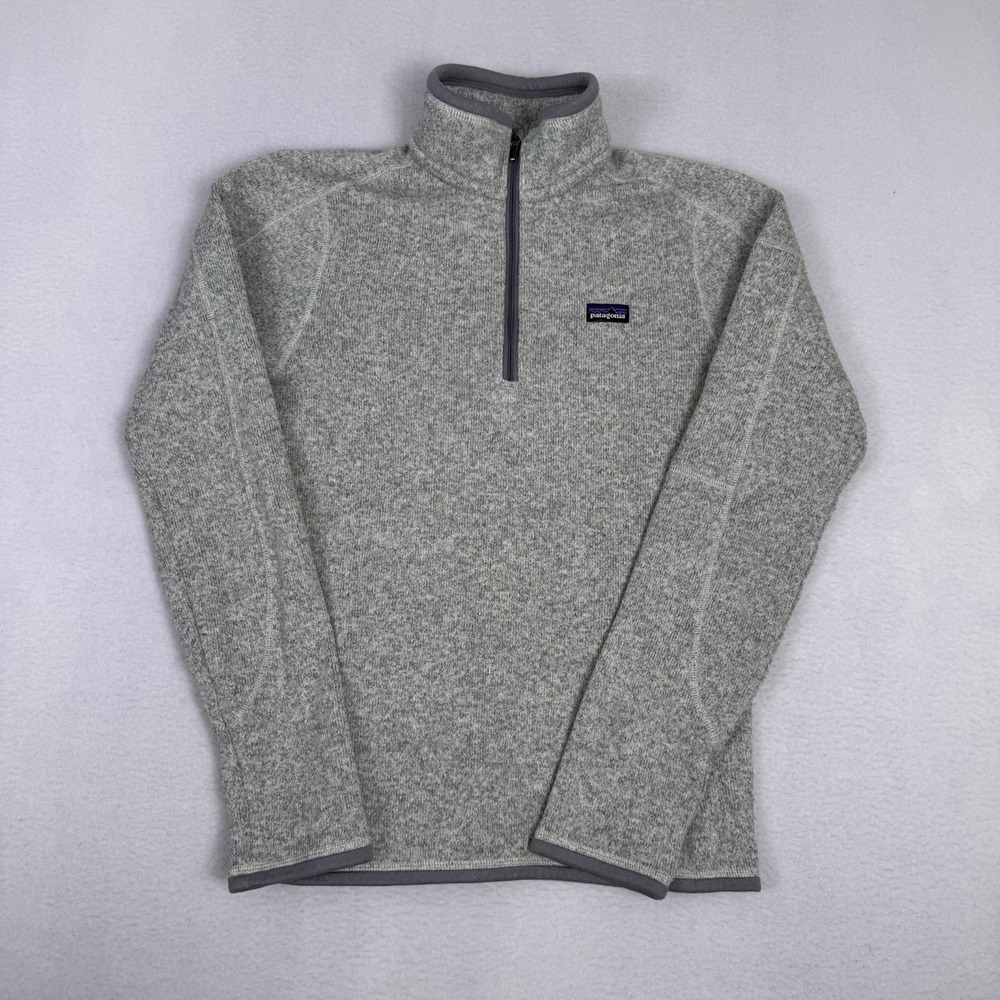 Patagonia Women's Better Sweater 1/4 Zip Fleece Heather Grey Size Small‎ S